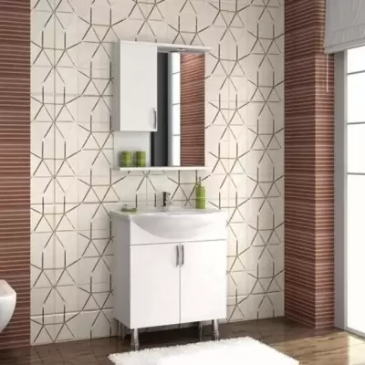 Mahadiyos 65 cm Beyaz MDF Banyo Dolabı